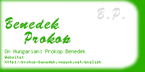 benedek prokop business card